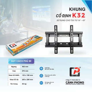 Khung kệ treo tivi cố định, khung giá treo tivi led hàng loại dày cho mọi