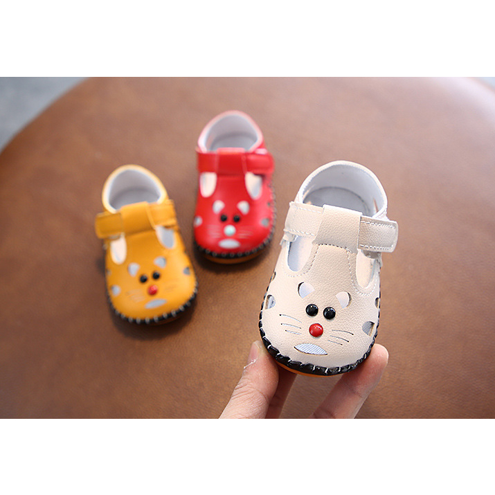 Sandal tập đi giày tập đi dép tập đi bé trai giày dép tập đi bé gái hình mèo dễ thương, nhẹ nhàng, đế mềm chống trượt