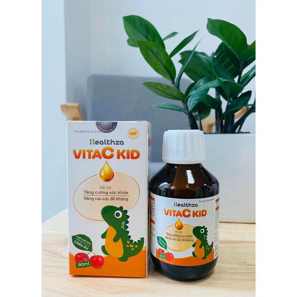 Siro Healthza VitaC Kid - Giúp bổ sung Vitamin C, tăng sức đề kháng - Siro tăng sức đề kháng cho bé - Lọ 90ml