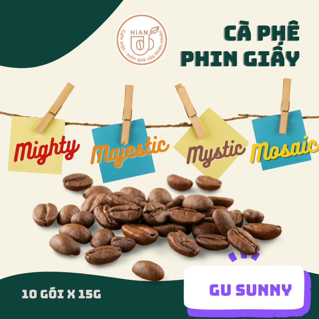 Combo 5 phin giấy cà phê 5 vị tiện lợi du lịch, cà phê phin Việt Nam, cà phê dừa