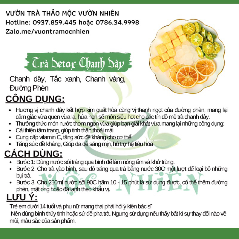 Trà Chanh Dây Kim Quất Mộc Nhiên Giải Nhiệt Mùa Hè, Mát Gan , Bổ Sung Vitamin C