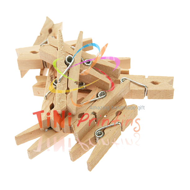 Kẹp hình bằng gỗ thông tặng dây treo