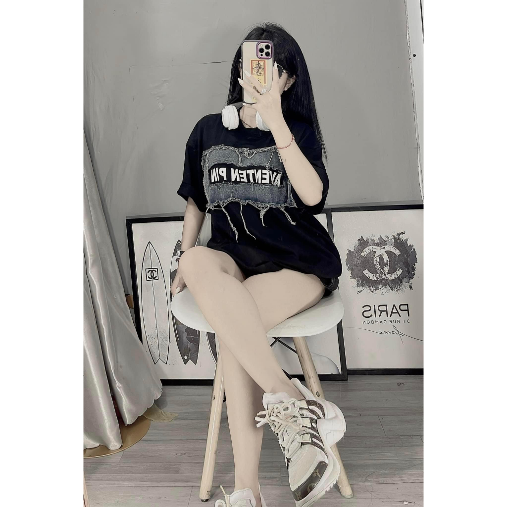 Áo phông nữ phối may bò trước ngực với chất liệu cotton khô mềm mát lên form dáng cực chuẩn cho các nàng diện đi chơi