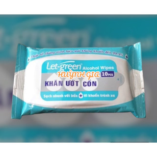 Bịch Khăn ướt tẩm cồn Let Green bịch 10pcs