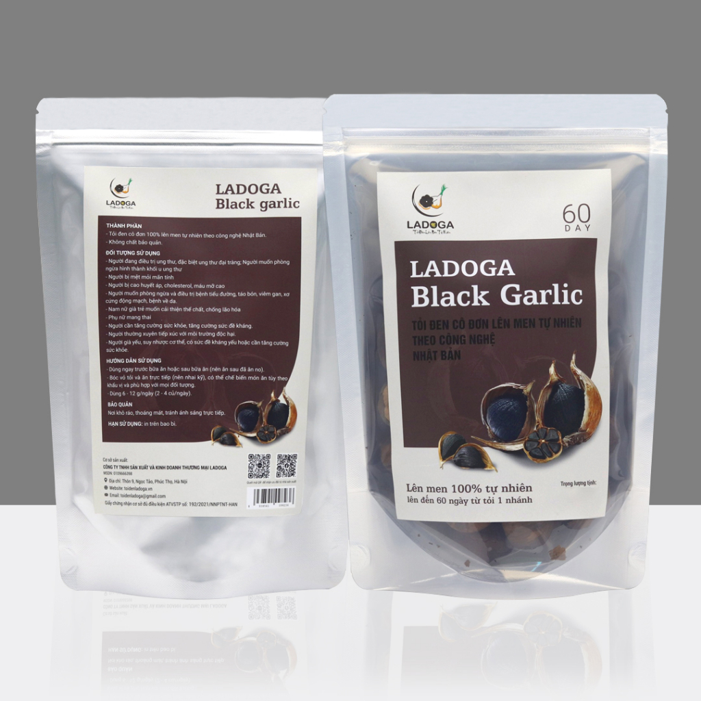 Tỏi đen cô đơn LADOGA loại 1 đóng 250g và 500g dùng ổn định huyết áp, tiểu đường, tim mạch - tốt cho sức khỏe