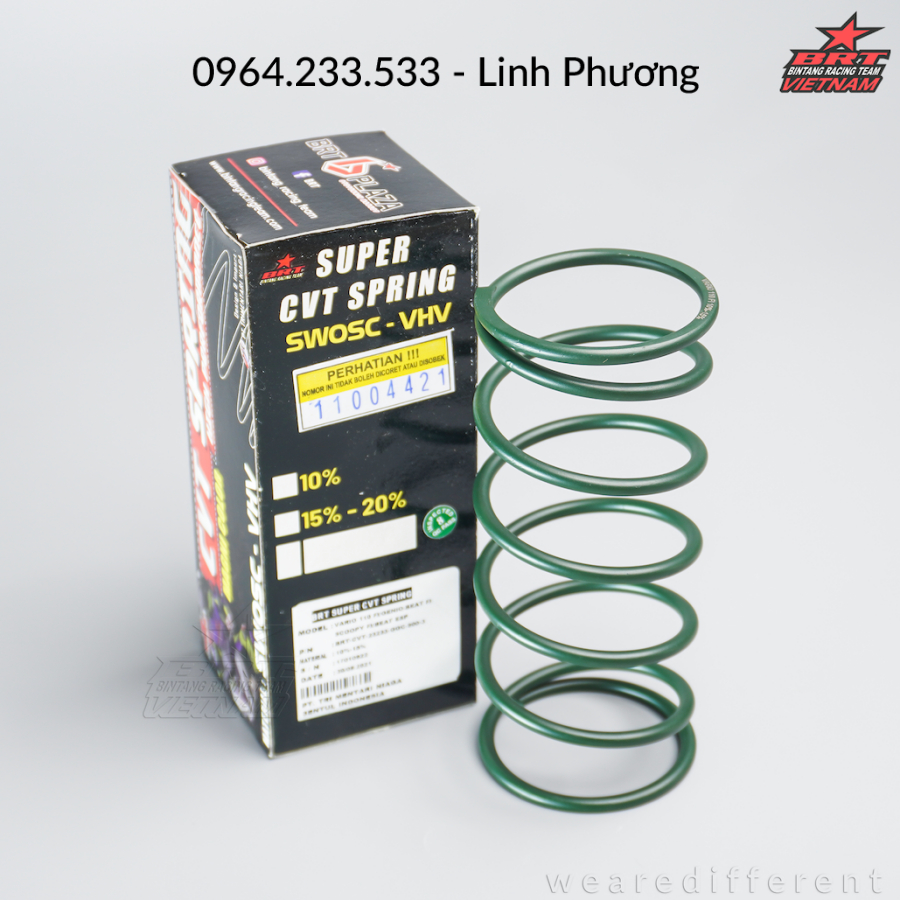 Hàng chính hãng BRTCVT0004 Lò xo nồi CVT Airblade125 2013 (Vario 110 Karbu) 10-15% ( 110mm )