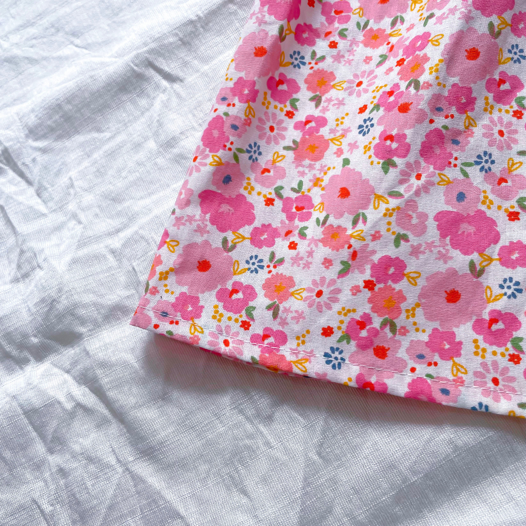 Váy Hoa Bé Gái Váy Bé Gái Thiết Kế Dáng Đầm Cánh Tiên Vải Thô Cotton Họa Tiết Hoa Hồng