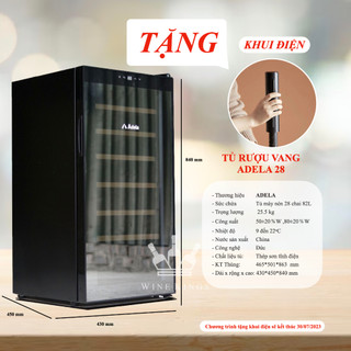 Tủ rượu vang, Tủ bảo quản rượu vang Adela 28