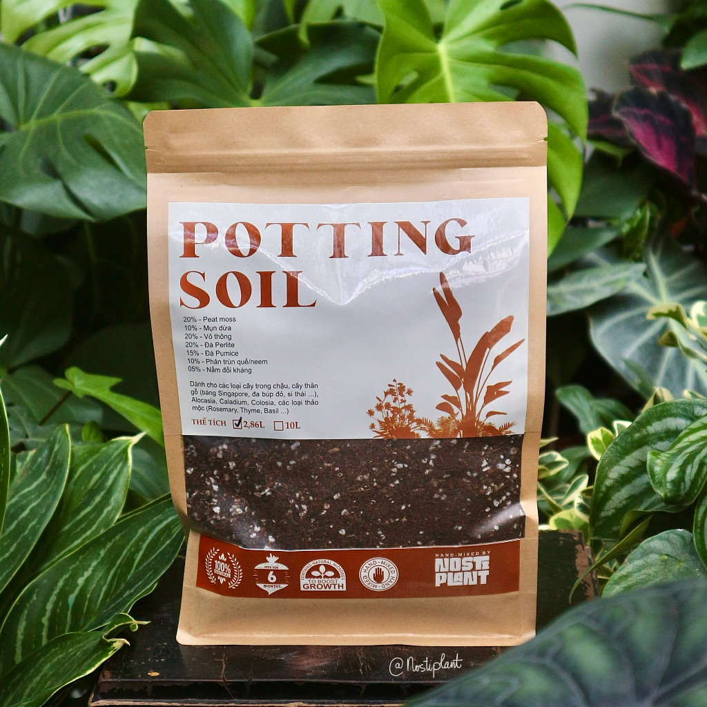 Giá thể trồng cây chậu Nostiplant POTTING SOIL | Đất trồng hương thảo, thảo mộc, cây thân gỗ