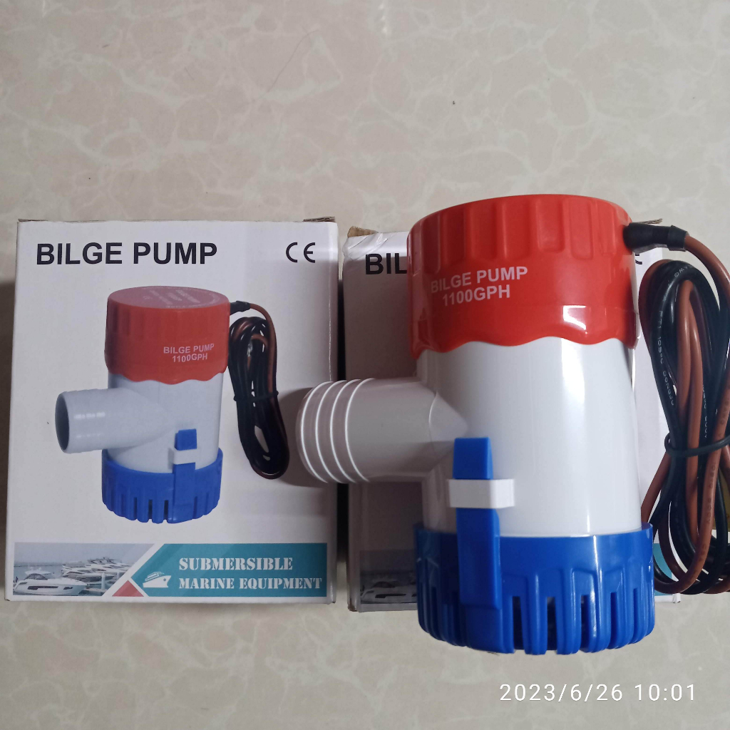 Máy Bơm nước 12V 24V bơm đáy tàu thuyền hồ cá, sàn nhà công suất cao 1100GPH dây đồng, bơm cao 4 mét