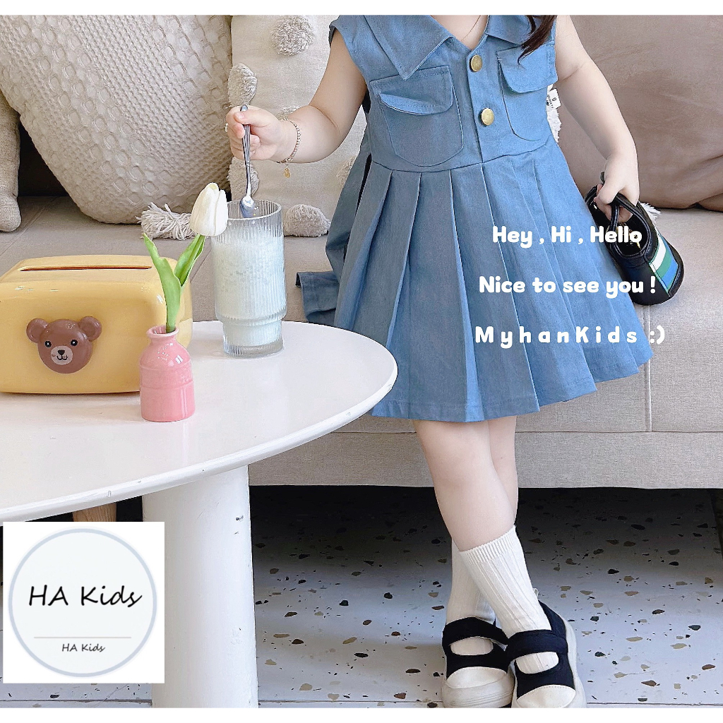 Váy bò mềm siêu xinh cho bé gái từ 10 - 20kg