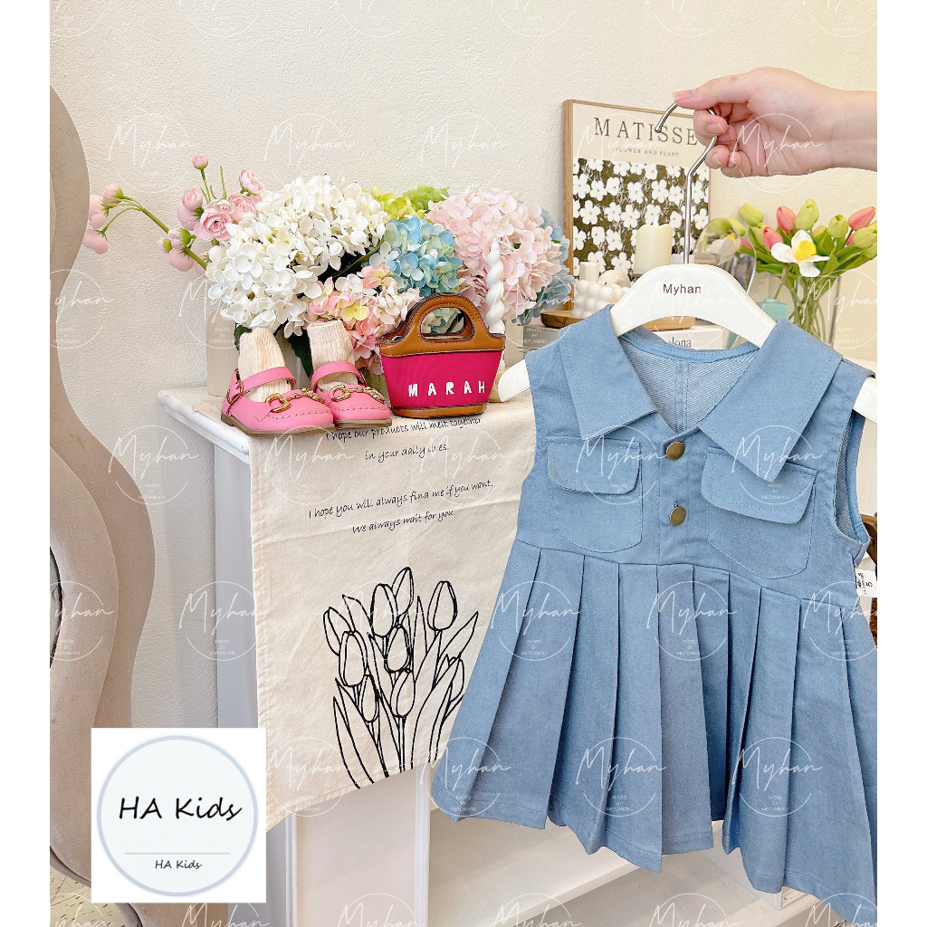 Váy bò mềm siêu xinh cho bé gái từ 10 - 20kg