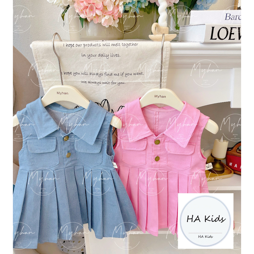 Váy bò mềm siêu xinh cho bé gái từ 10 - 20kg