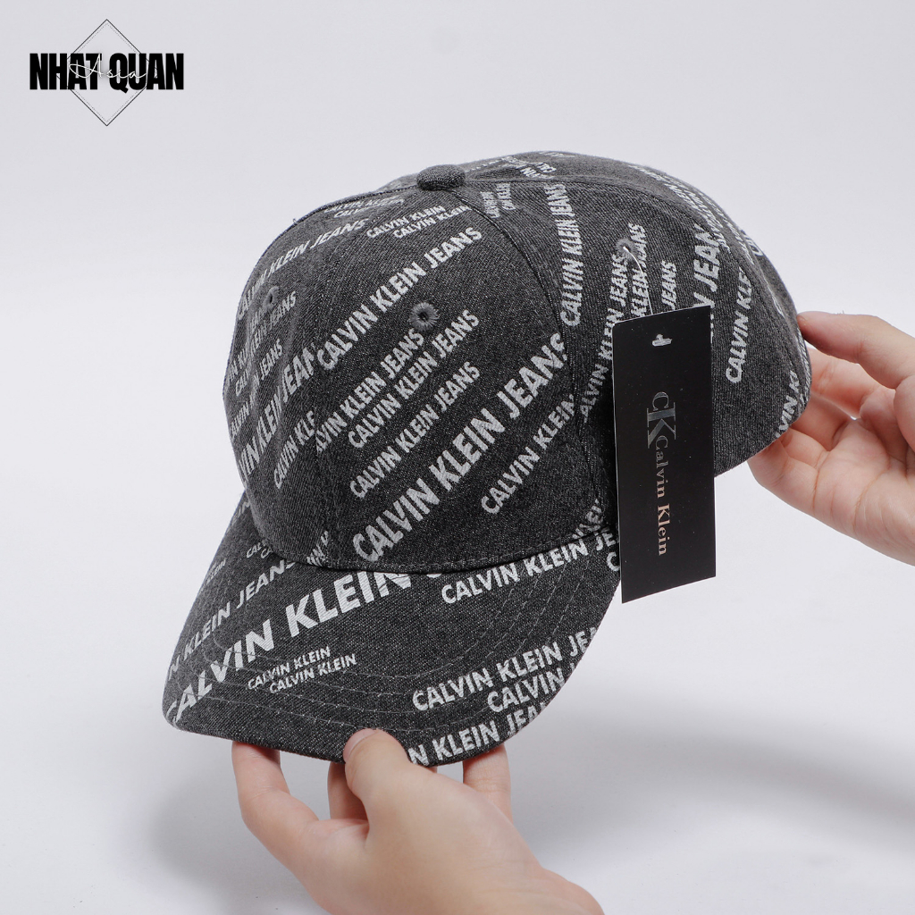 Mũ lưỡi trai CK jeans wash xám tối chữ in xịn xò - Nhật Quân Asia nhatquanasia