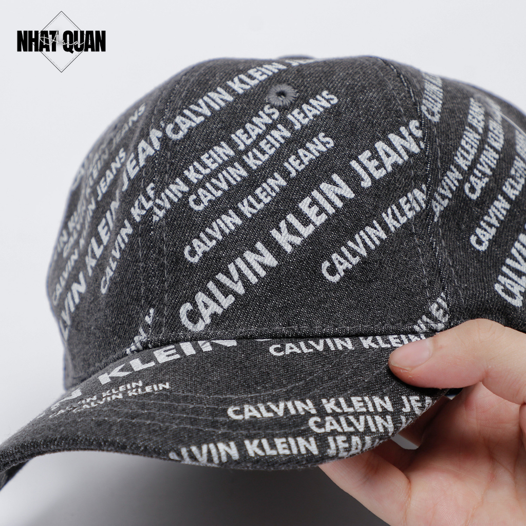 Mũ lưỡi trai CK jeans wash xám tối chữ in xịn xò - Nhật Quân Asia nhatquanasia