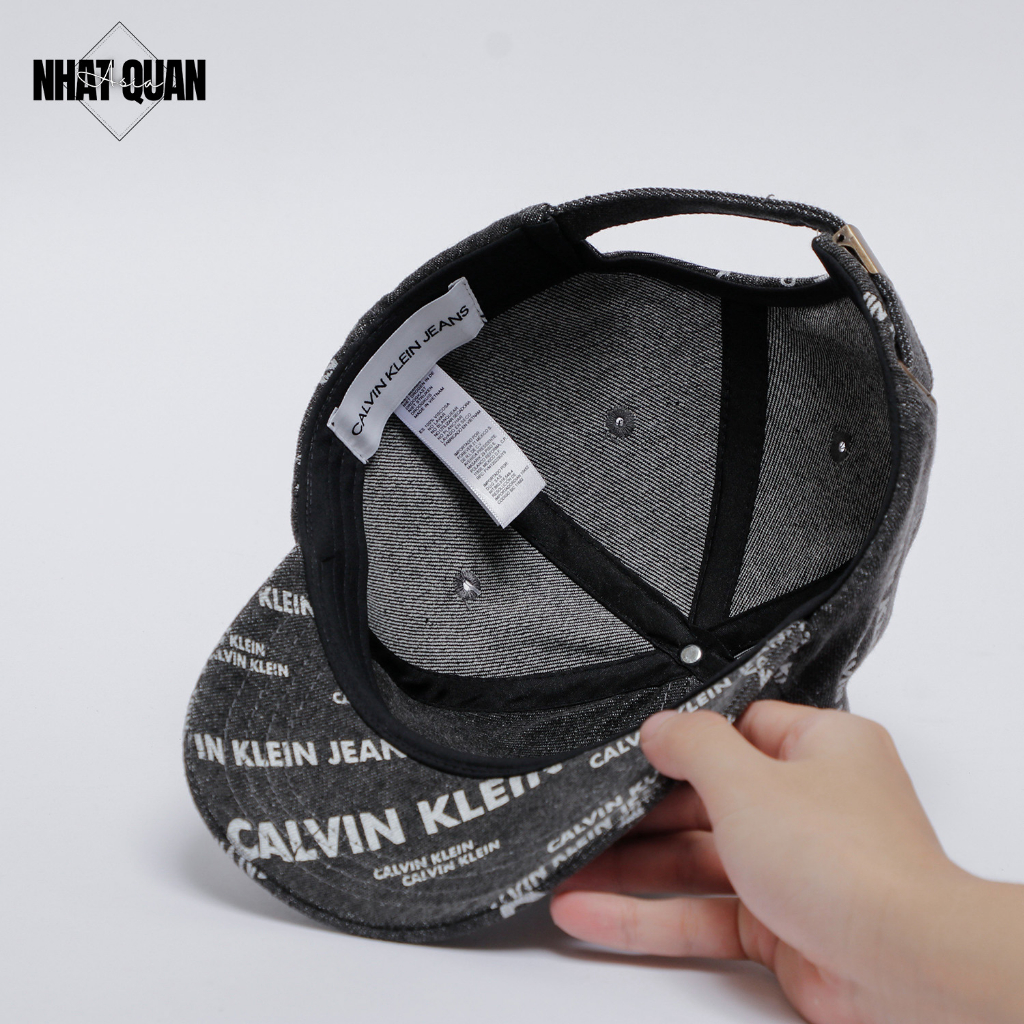 Mũ lưỡi trai CK jeans wash xám tối chữ in xịn xò - Nhật Quân Asia nhatquanasia