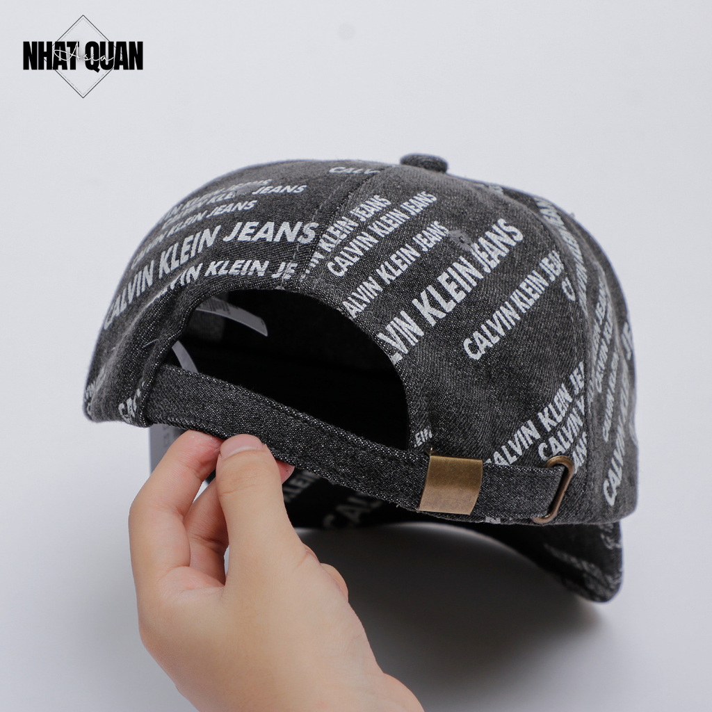 Mũ lưỡi trai CK jeans wash xám tối chữ in xịn xò - Nhật Quân Asia nhatquanasia