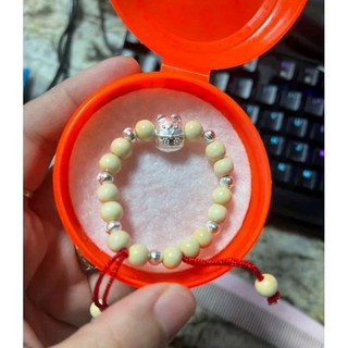 Vòng dâu tằm mix con giáp bạc cho bé