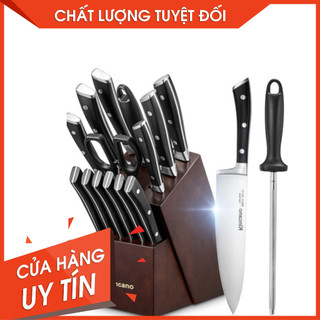 Bộ dao nhà bếp cao cấp kincano - bộ 15 món thép cao cấp không gỉ