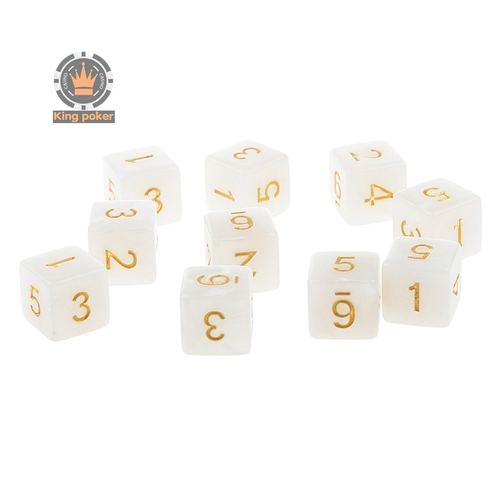 Bộ 5 viên xí ngầu mặt số màu trong suốt 16mm