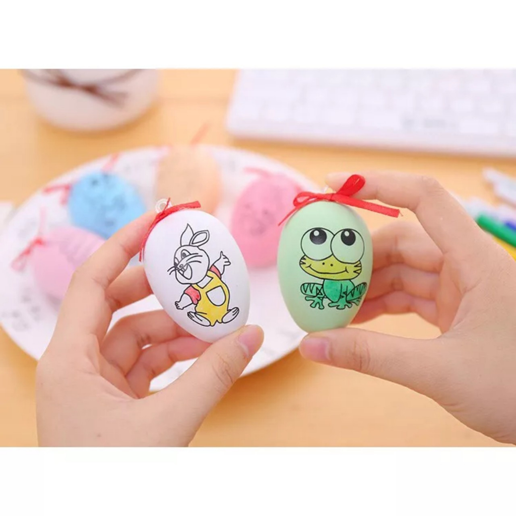 Trứng tô màu 2 mặt cho bé siêu ngộ nghĩnh kèm bút