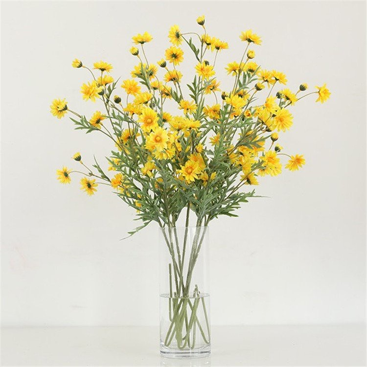 Hoa giả trang trí hoa giả decor cúc họa mi nhiều màu sắc cao 70cm