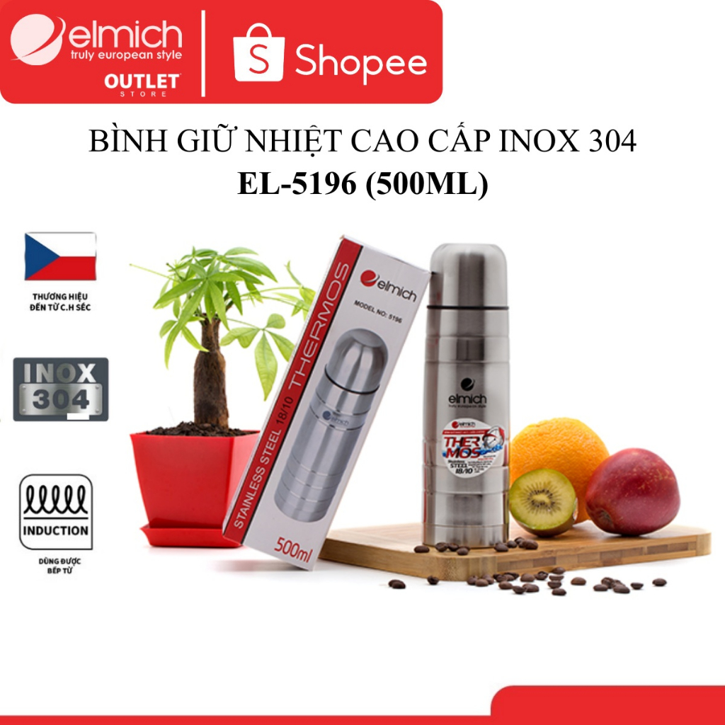 Bình Giữ Nhiệt Inox 304 Nóng 8h Lạnh 12h ELMICH EL 519x 500ml/ 750ml/ 1000ml