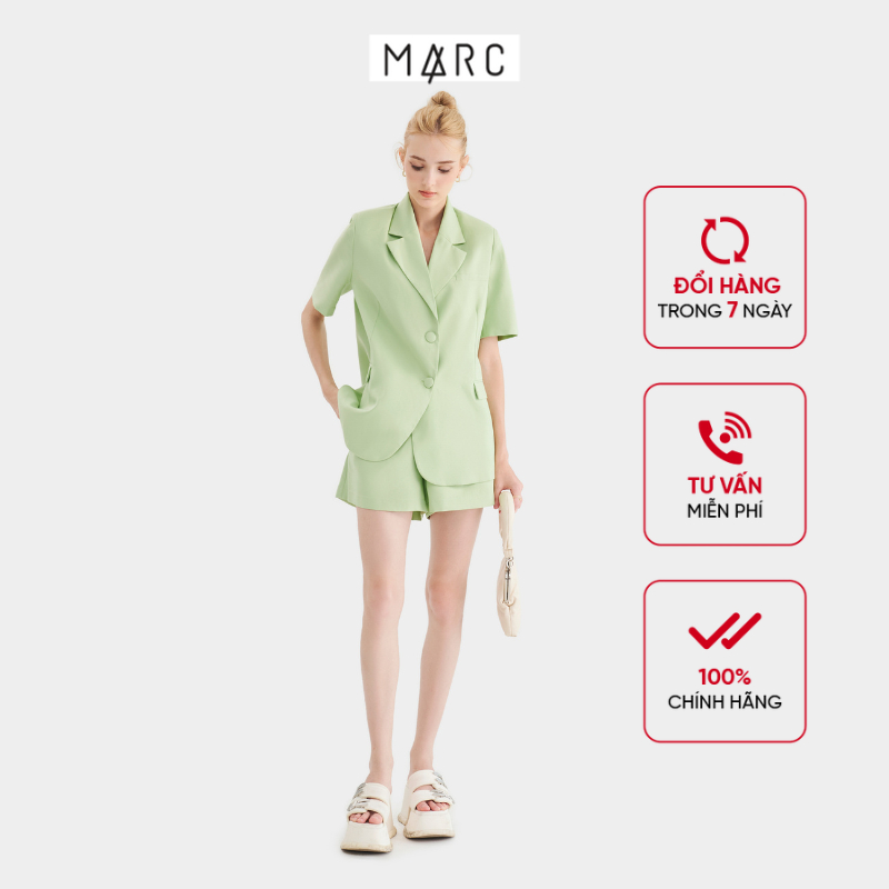 Áo blazer nữ Áo vest tay ngắn nữ MARC FASHION phối túi giả trẻ trung CBNH112822