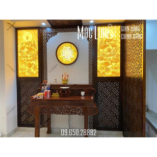 Tranh Trúc chỉ tròn Mộc Linh - Làm thủ công từ 100% tre tự nhiên - Trang trí ban thờ Phật