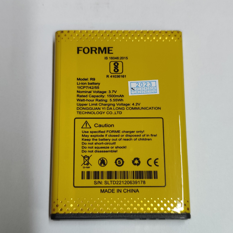 Pin Forme D111 4G, dung lượng pin 1500mAh