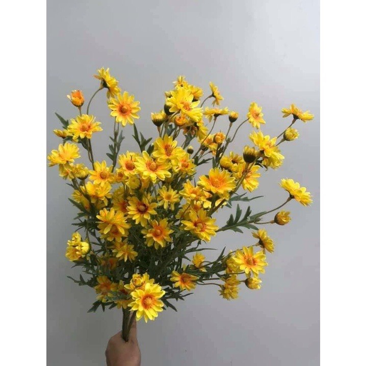 Hoa giả trang trí hoa giả decor cúc họa mi nhiều màu sắc cao 70cm