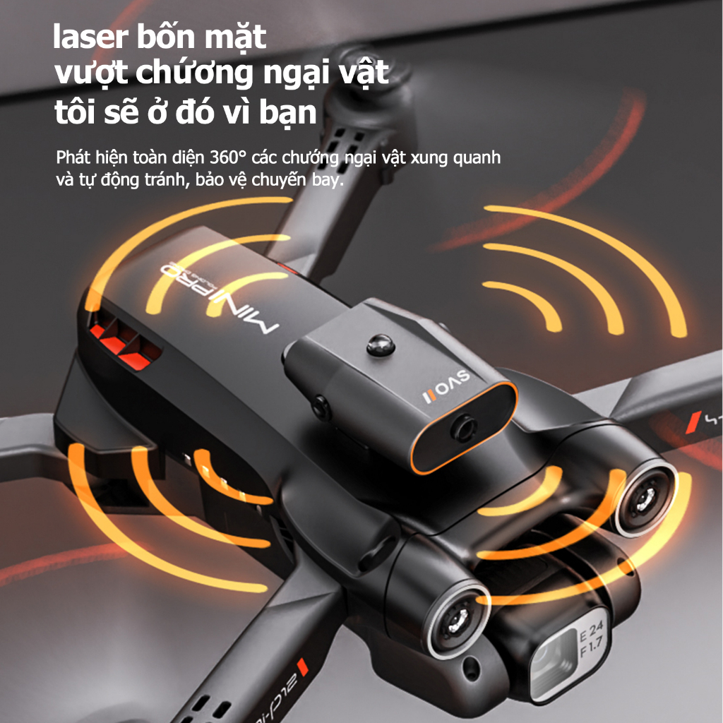 Flycam P12 Pro Drone mini điều khiển từ xa camera kép 8k, cảm biến chống va chạm trên không, Tự động lấy nét bao gồm điề | BigBuy360 - bigbuy360.vn