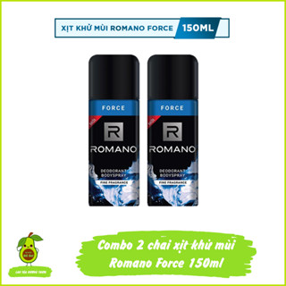Combo 2 chai xịt khử mùi Romano Force 150ml - Xịt ngăn mùi hương nước hoa nam kháng khuẩn thơm lâu ngăn mồ hôi nách