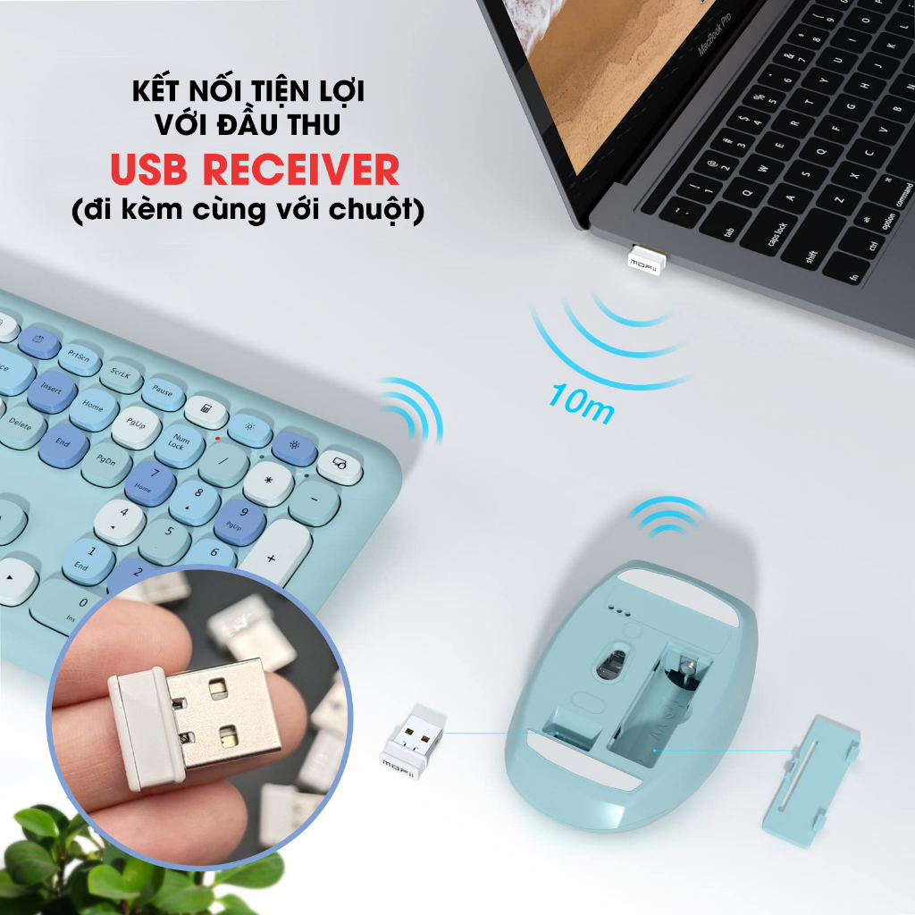 CHUỘT KHÔNG DÂY MOFII M3 TAI MÈO DỄ THƯƠNG HÀNG CHÍNH HÃNG