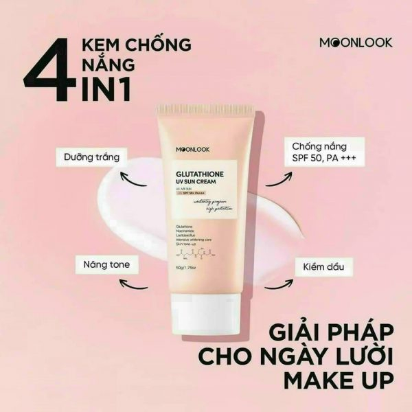 Kem chống nắng Moonlook nâng tông Glutathione UV Sun Cream