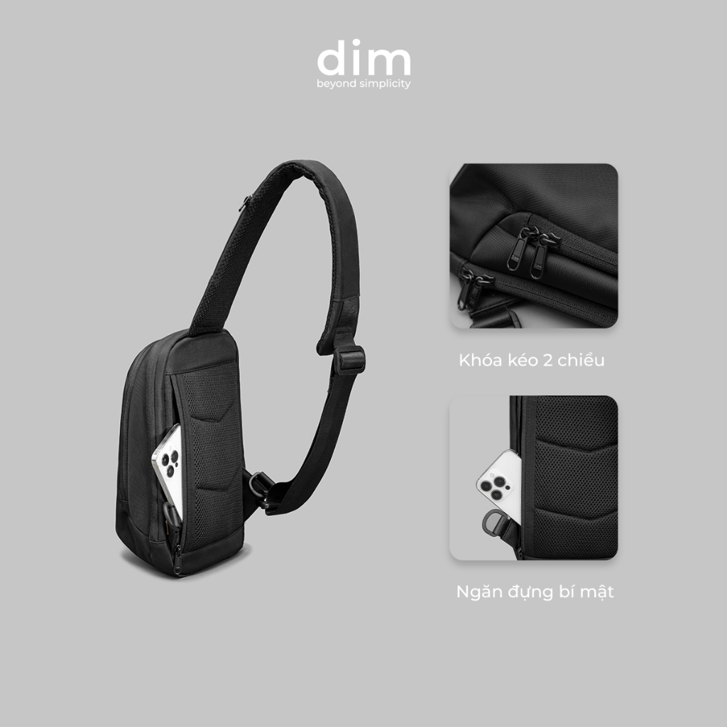 Túi đeo chéo DIM Smart Bag - Chất liệu chống thấm nước