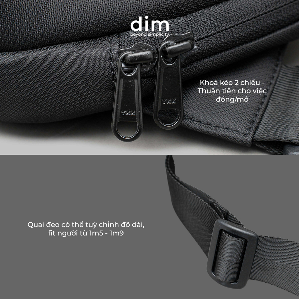 Túi đeo chéo DIM Smart Bumbag - Chất liệu chống thấm nước