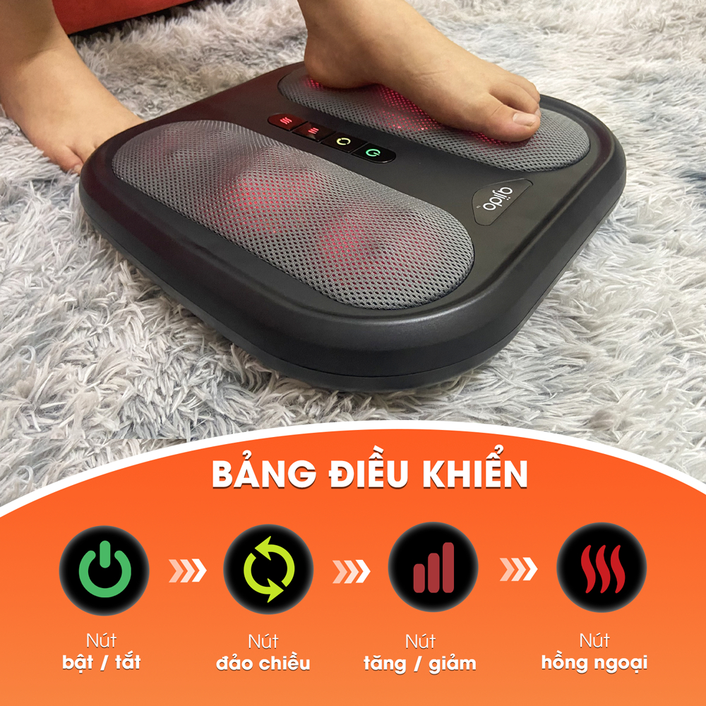 Máy Massage Lưng Chân 2 In 1 AJIDO AJ - FB02 Chính Hãng, Mát Xa Giảm Đau Mỏi 18 Điểm Massage Tích Hợp Hồng Ngoại