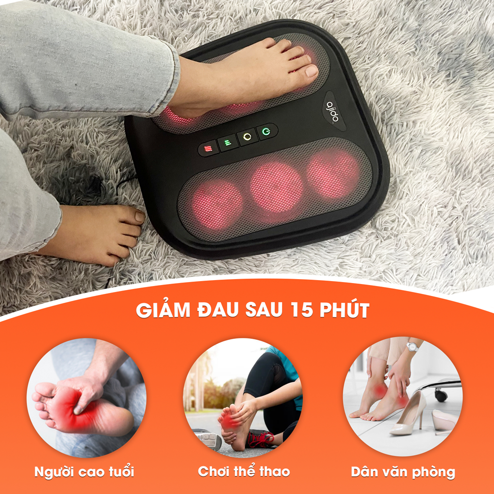 Máy Massage Lưng Chân 2 In 1 AJIDO AJ - FB02 Chính Hãng, Mát Xa Giảm Đau Mỏi 18 Điểm Massage Tích Hợp Hồng Ngoại