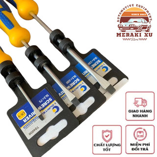 Tô vít dẹp, bake. Hàng KOURITSU , thép Cr-V cao cấp, đầu mạ nam châm, cán nhựa, tay cầm chống trượt
