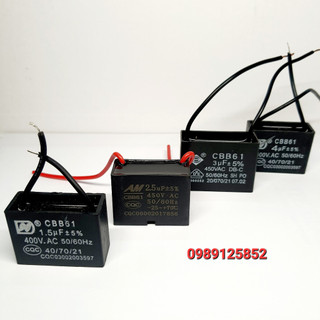 Tụ quạt 1,5uf - 2uf - 2,5uf - 3uf - 4uf- 5uf /450v