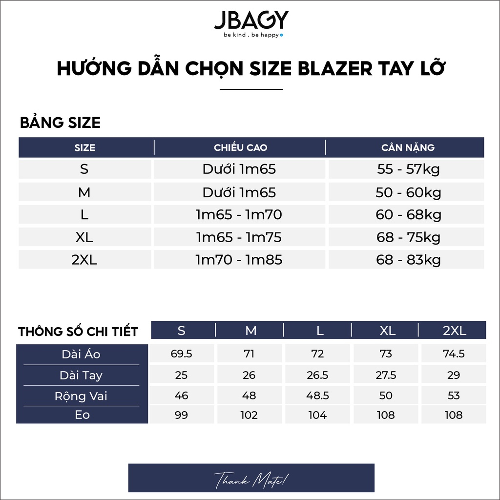 Áo blazer tay lỡ JBAGY vải vintex 1 lớp thoáng mát thanh lịch đa dạng phối màu - JK0102