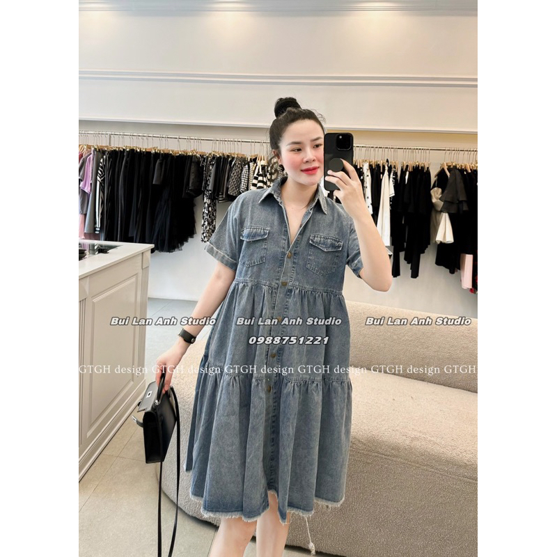Váy Suông Jean Tầng Dáng Babydoll
