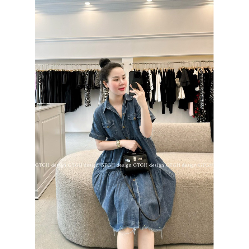 Váy Suông Jean Tầng Dáng Babydoll