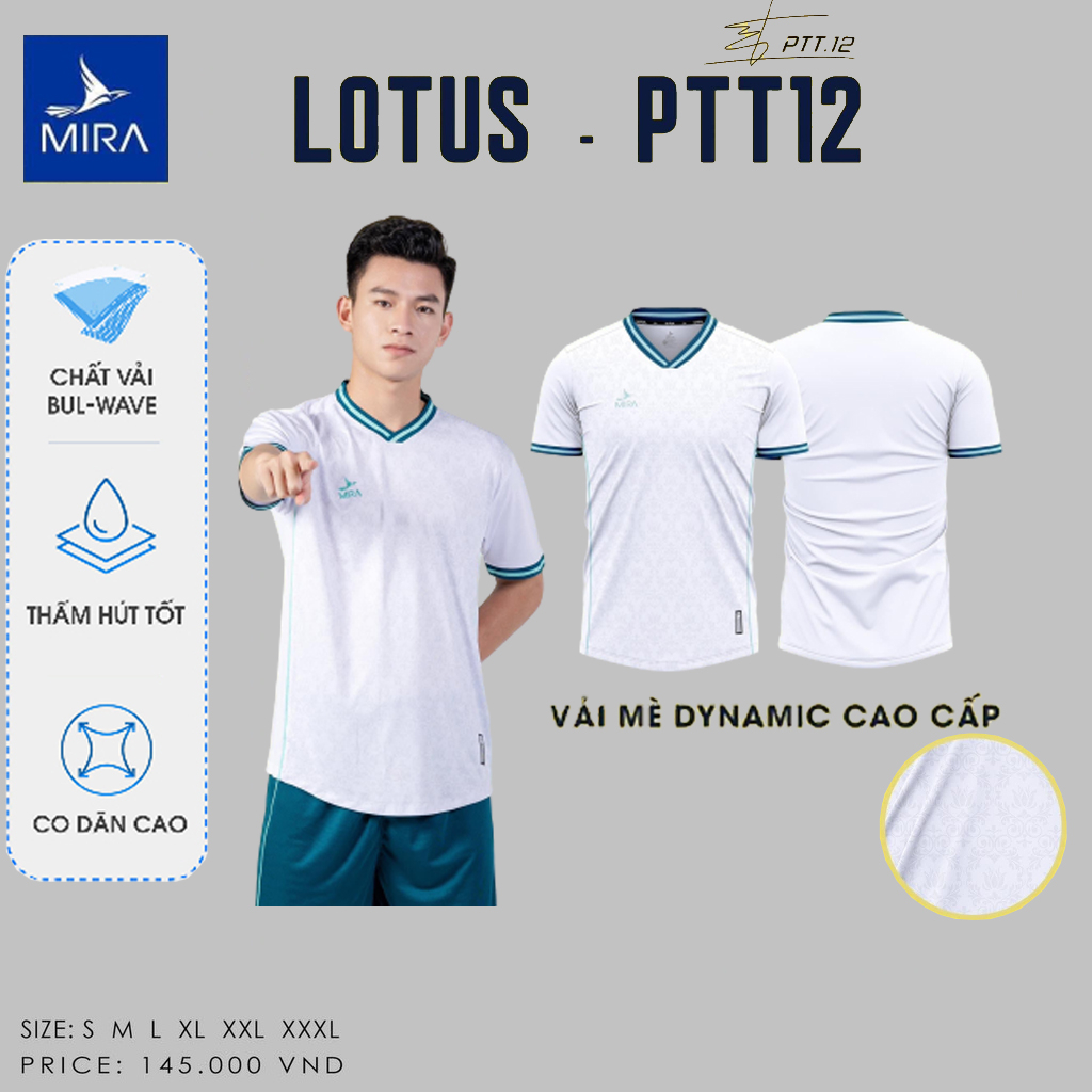 Quần Áo Bóng Đá Không Logo Mira LOTUS Vải Mè Kim 4 Chiều ,Thấm Hút Siêu Nhanh ,Chất Vải Mềm Mại Thoáng Mát