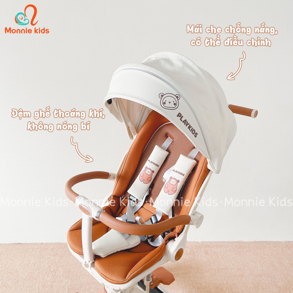 Xe đẩy gấp gọn Playkids X6-4 , Xe đẩy cho bé sơ sinh