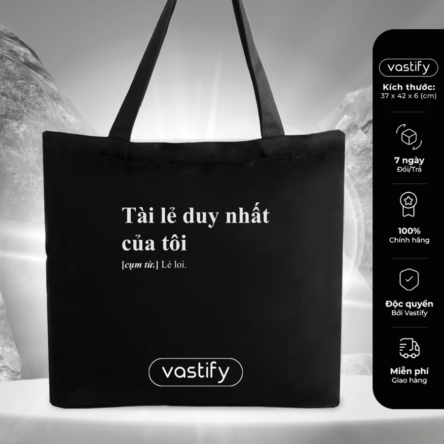 Túi tote vải canvas túi đeo vai đi học đi chơi Vastify Q015 có ngăn phụ có khóa kéo miệng thời trang phong cách Hàn Quốc