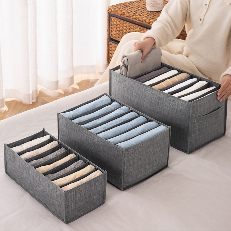 Hộp vải đựng quần áo chia ngăn Khung Cứng, túi đựng quần áo chia ngăn gọn gàng-khay chia quần áo hộp đựng đồ.
