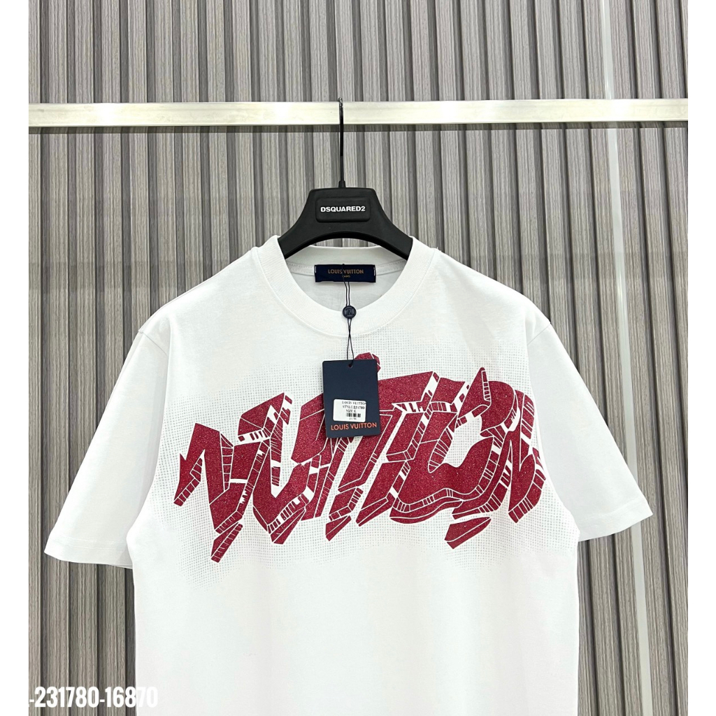 Áo Thun LV Nam Nữ Chữ kim Tuyến Trước Ngực - Áo phông Nam Nữ Chất cotton Mẫu Hót Nhất 2023 MoMo