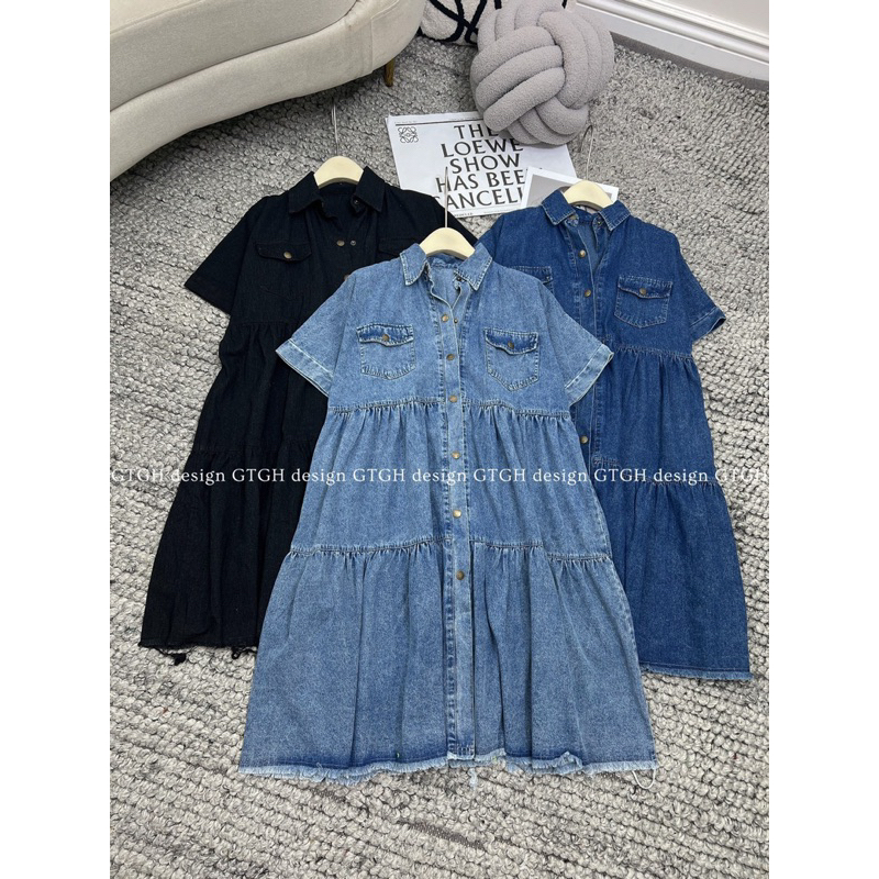 Váy Suông Jean Tầng Dáng Babydoll